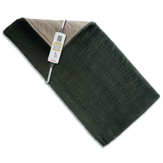 Sunbeam XL Back Neck and Shoulder Heat Therapy 12 x 24 with Auto Shut Off 6 Settings Machine-Washable Comfortable Microplush Fabric - Burgundy