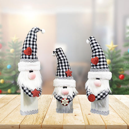 CYNOSA 3Pcs Cute Christmas Gnomes Table Signs Christmas Decorations for Home Winter Rustic Gnomes Tabletop Centerpieces Block Signs for Xmas Holiday Party Indoor Home Decor
