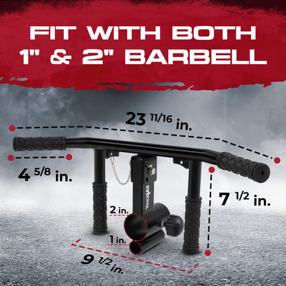 Yes4All T Bar 4 Handles Adjustable, Versatile Landmine Handle Attachment Fits Both 1 Inch & 2 Inch Barbell, Narrow & Wide Handle with Anti-Slip Rubber Grip, Easy to Install & Adjust