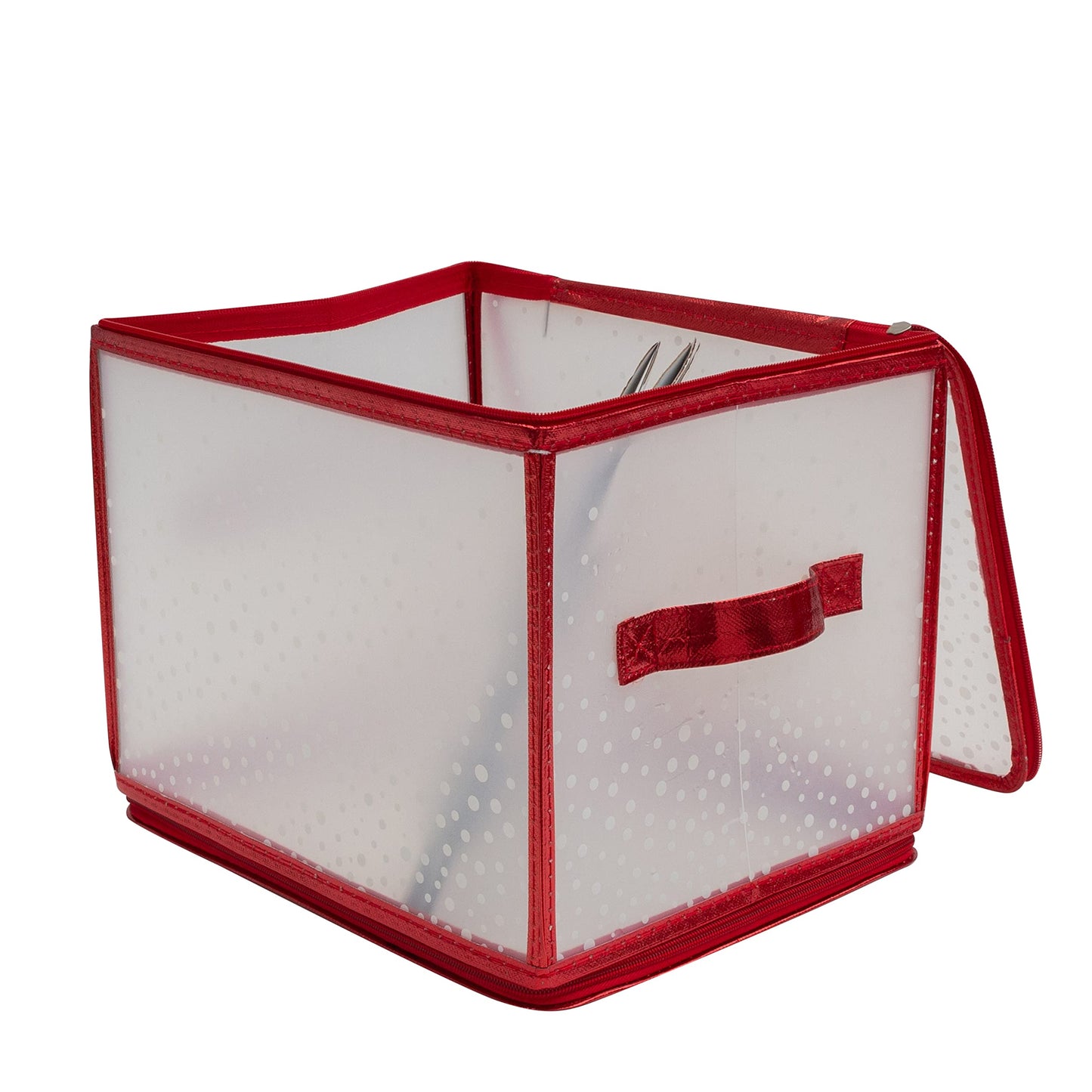 Simplify Holiday Light Organizer Box | Holds 500 Lights | Christmas Storage | Tree String Lights | 5 Divider Reels | Collapsible | Ultra Zip | Red