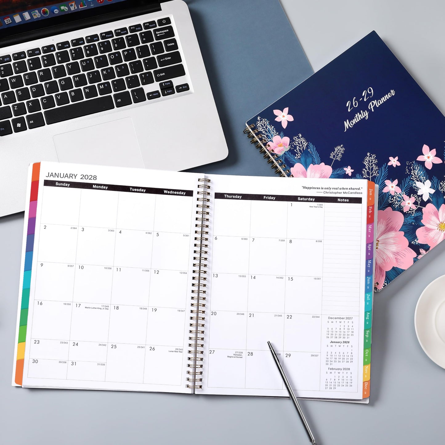 2026-2029 Monthly Planner - July 2026 - June 2029, 3 Year Months Planner, 9" x 11", Notes Pages, 36 Colorful Monthly Tabs, Back Pocket