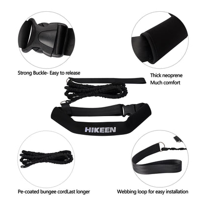 Hikeen Swimming Training Belt 4M Swimming Tether Swim in Place Harness Stationary Aquatic Resistance Belt