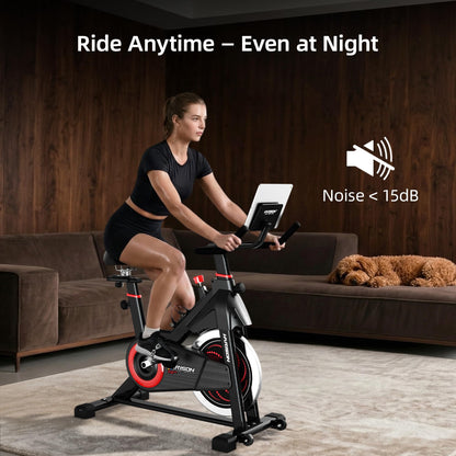 HARISON Exercise Bike for Home, Magnetic Indoor Cycling Bike with Quiet Belt Drive, 380 lb Capacity Spin Bike, Adjustable Resistance Stationary Bike for Cardio Workout & Weight Loss