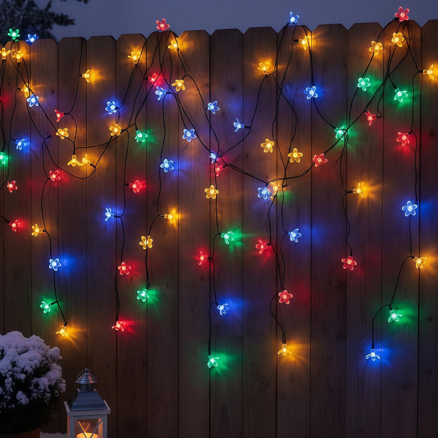 YULETIME 100 Count Multicolor Cherry Blossom Novelty String Lights, 8-Mode 33-Foot LED String Lights (Cherry Blossom)