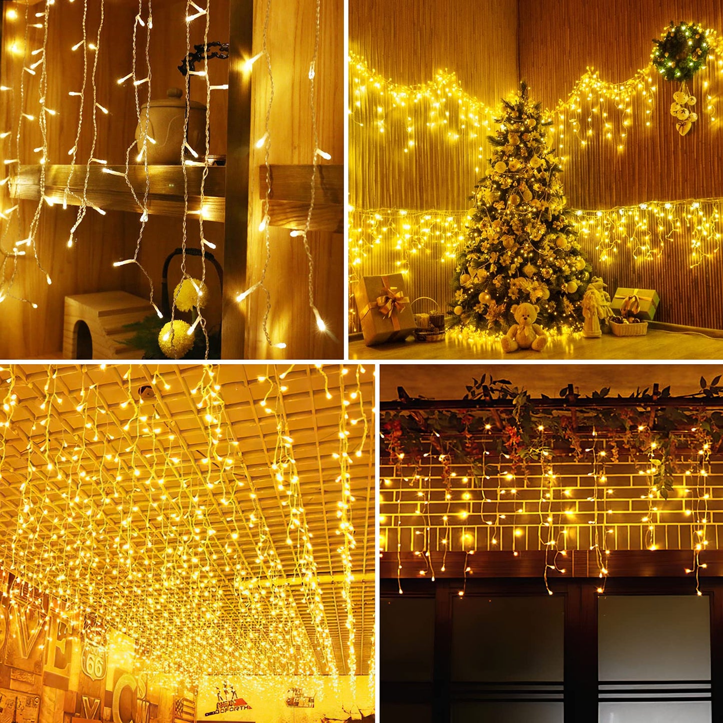 AGIRL 400 LED Icicle Lights Outdoor 32.8Ft 75 Drops Icicle Christmas Halloween Lights 8 Modes Waterproof Fairy String Lights for Indoor Bedroom Garden Wedding Porch Decoration
