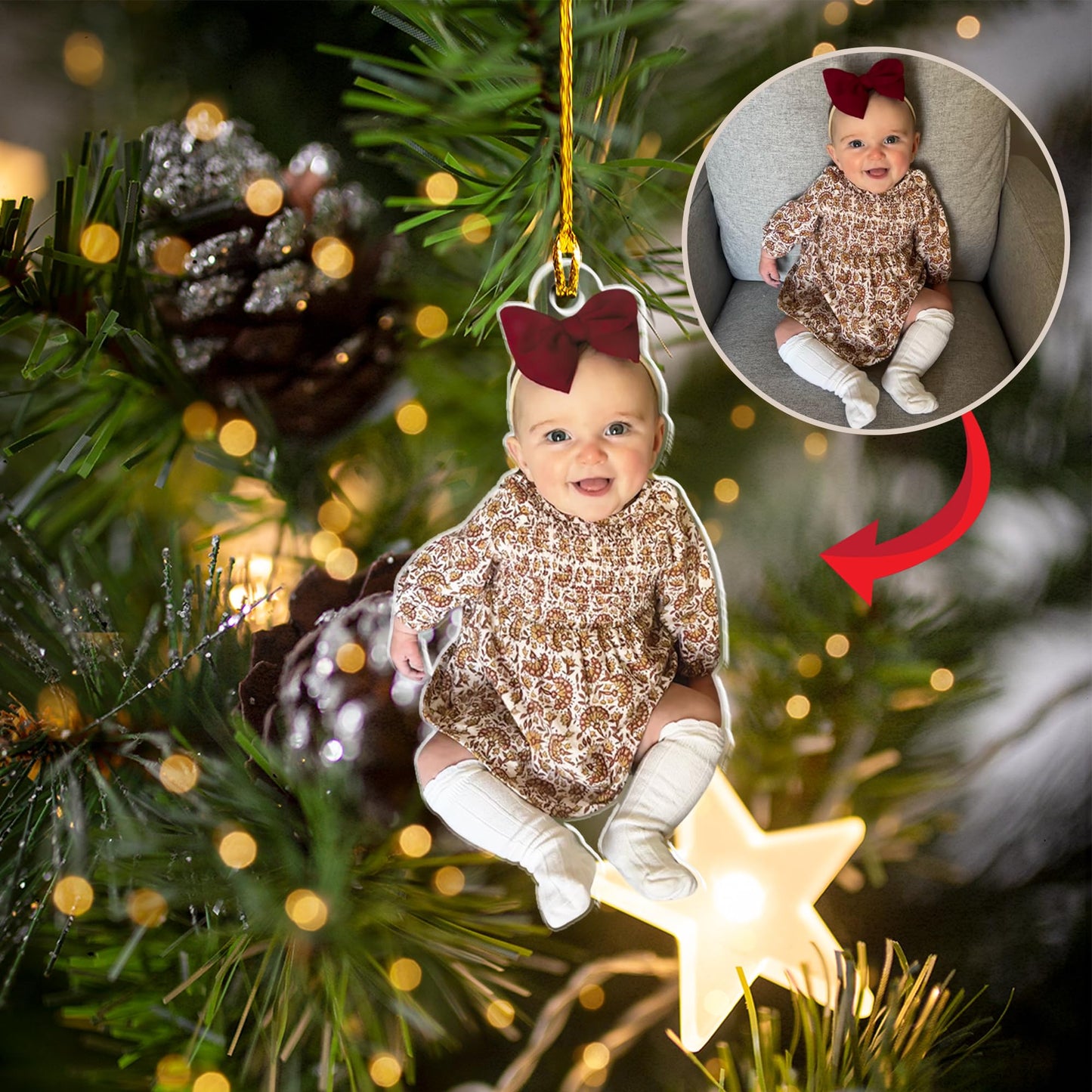 Personalized Christmas Ornaments 2026 – Custom Photo Ornament, Xmas Picture Keepsake, Ornament pic, Ornaments with Pictures, Hallmark Christmas Tree Decorations