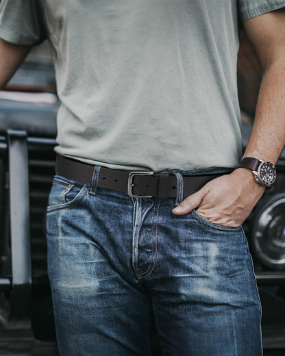 CHAOREN Full Grain Leather Belt for Men, Work Belts for Men Heavy Duty, Daily Wear for Jeans Pants