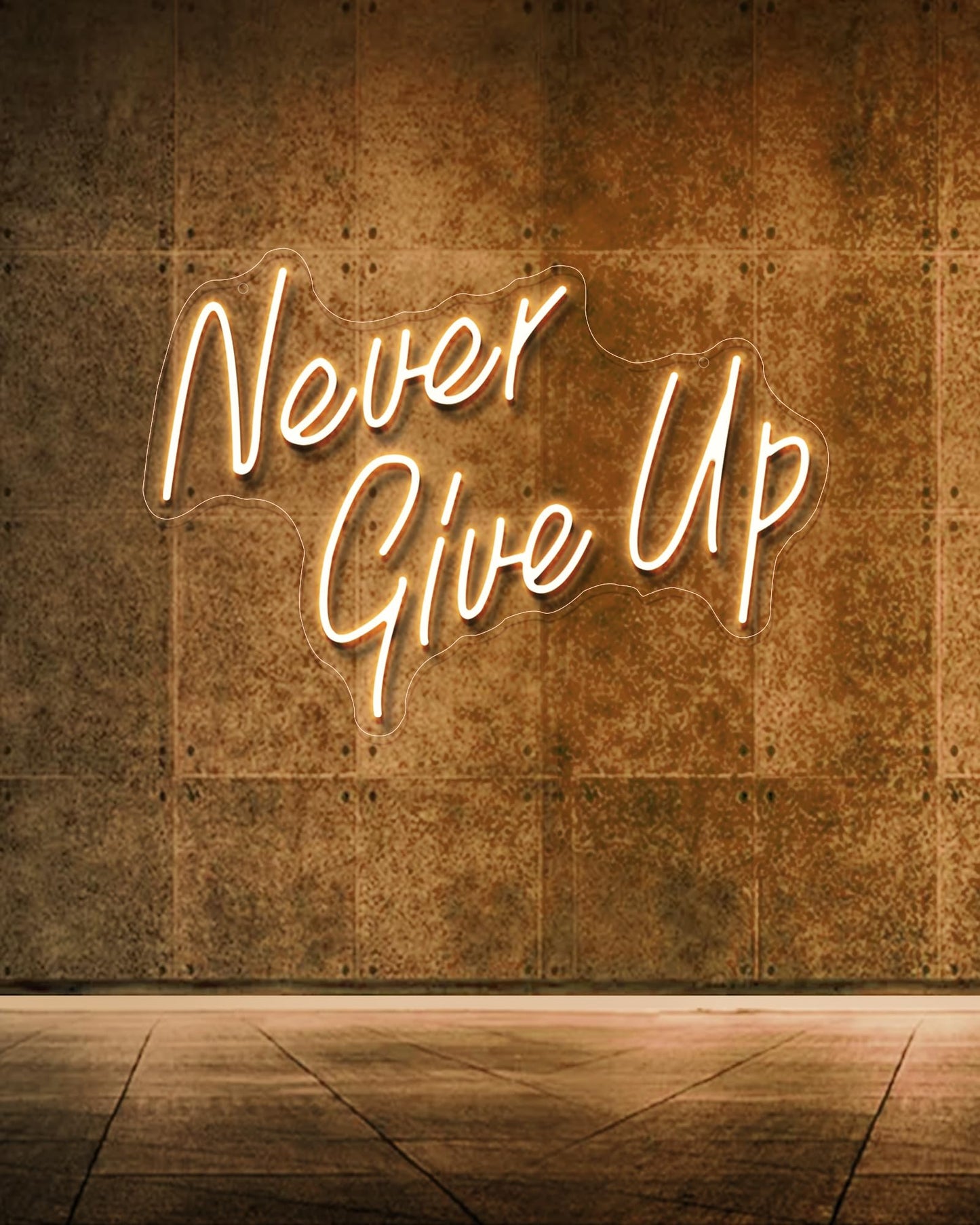 YIKBIK NEVER GIVE UP LED Neon Sign for Wall Decor,Neon Lights Party Decorations, USB Powered Switch Neon Lights lighting adjustable for Office Room, Gym Room, Man Cave, Gamer Room