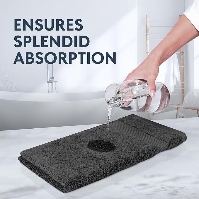 White Classic Luxury Charcoal Hand Towels
