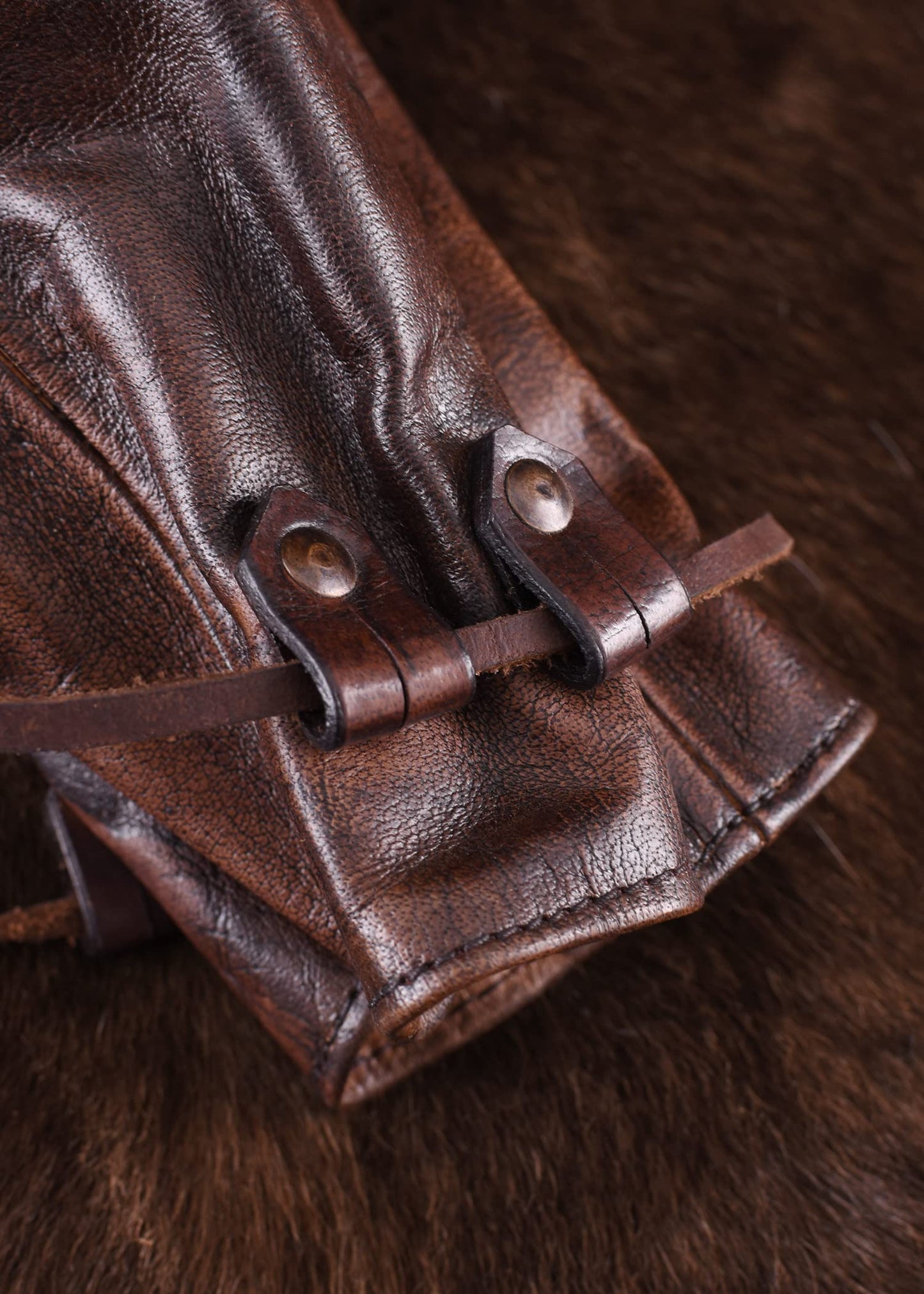Battle-Merchant Large Leather Drawstring Pouch – Medieval Coin & Dice Bag, Brown Genuine Leather Belt Pouch for LARP, Renaissance Costume & Everyday Carry