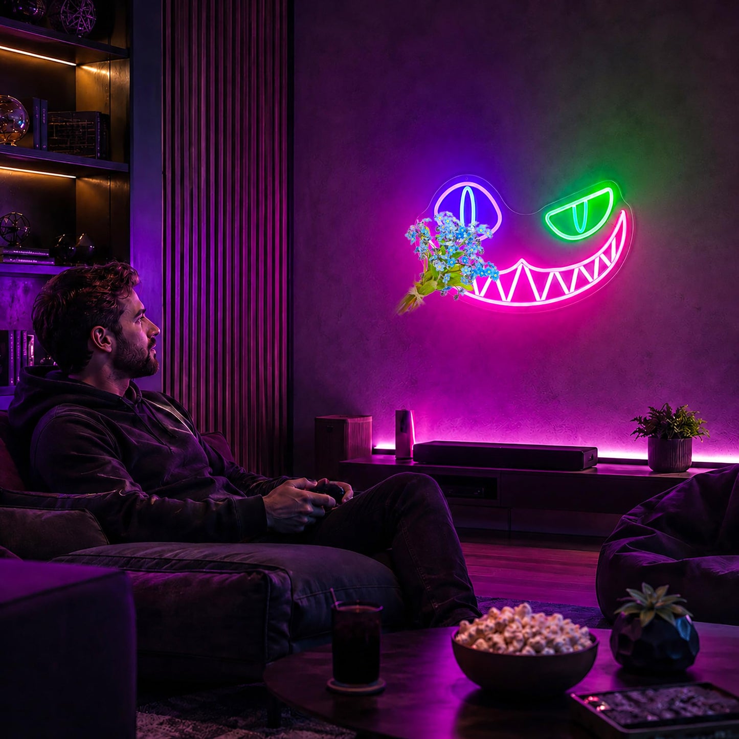 Bkuupau Neon Sign, Cat Neon Signs for Wall Decor - Dimmable LED Light Signs Home Decor for Bedroom, Man Cave, Gaming Room, Party, Club, Bar Decoration - Christmas Halloween Easter Gift
