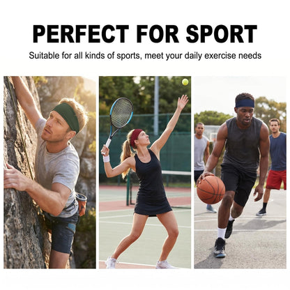 Workout Headbands for Men, 6 Pack Mens Running Headband Stretchy Sweatband Sports Headband