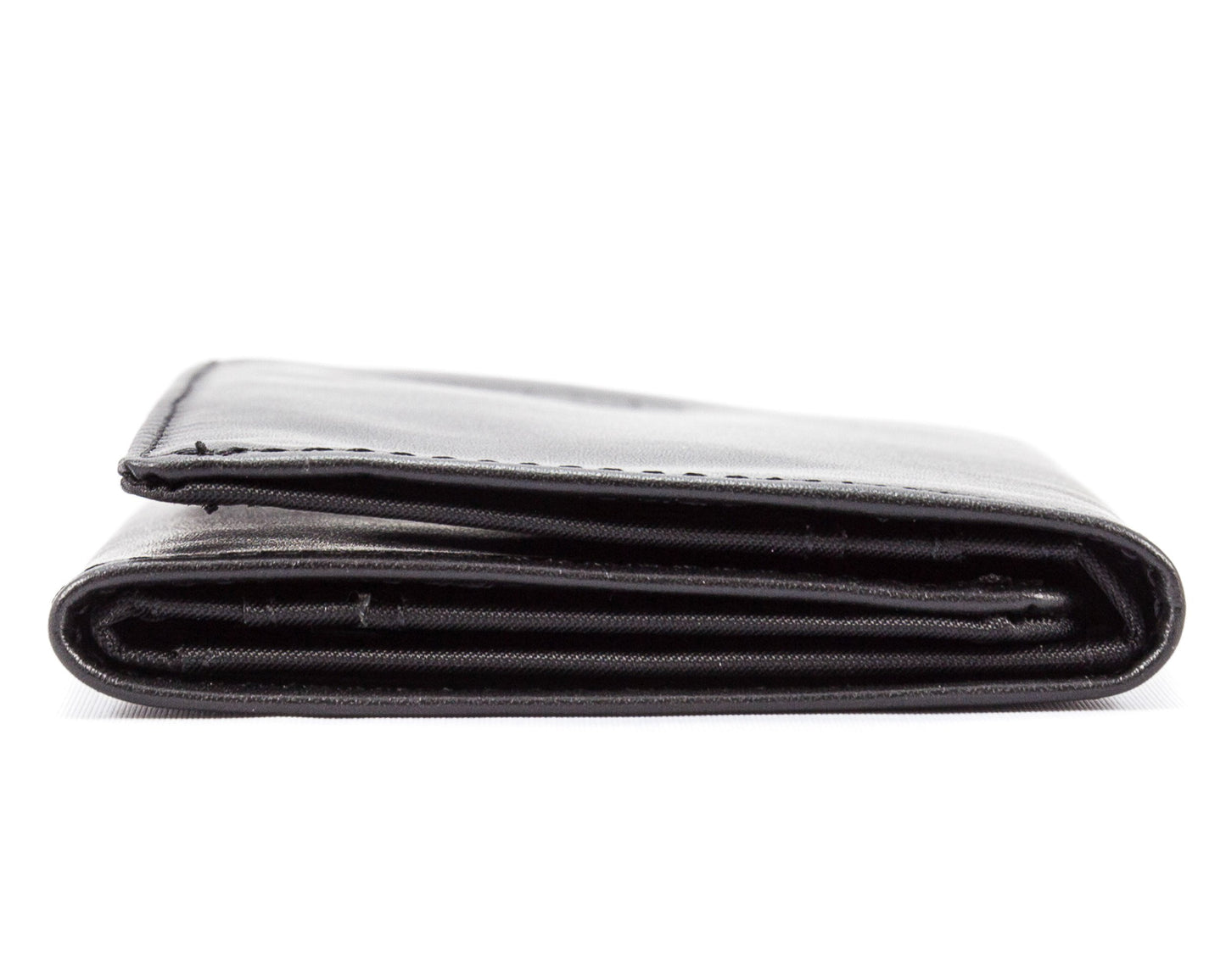 Big Skinny Men's Tri-Fold Leather Slim Wallet, Holds Up to 25 Cards, Black