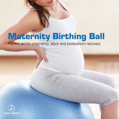 ProBody Pilates Exercise Ball - Multiple Sizes Gym Grade Balance Ball for Fitness, Workout, Pregnancy & Physical Therapy, Stability Yoga Ball Chair (Blue, 65cm)