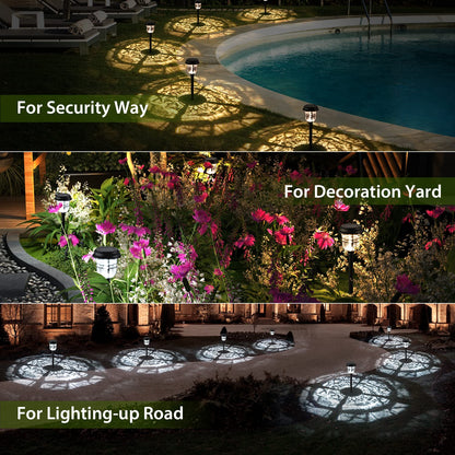 XMCOSY+ Solar Pathway Lights Outdoor, High Lumens LED Garden Lights with 2 Lighting Modes, Solar Powered Light, IP65 Waterproof Auto ON/Off for Yard Walkway Driveway Decor (Warm & Cool White)