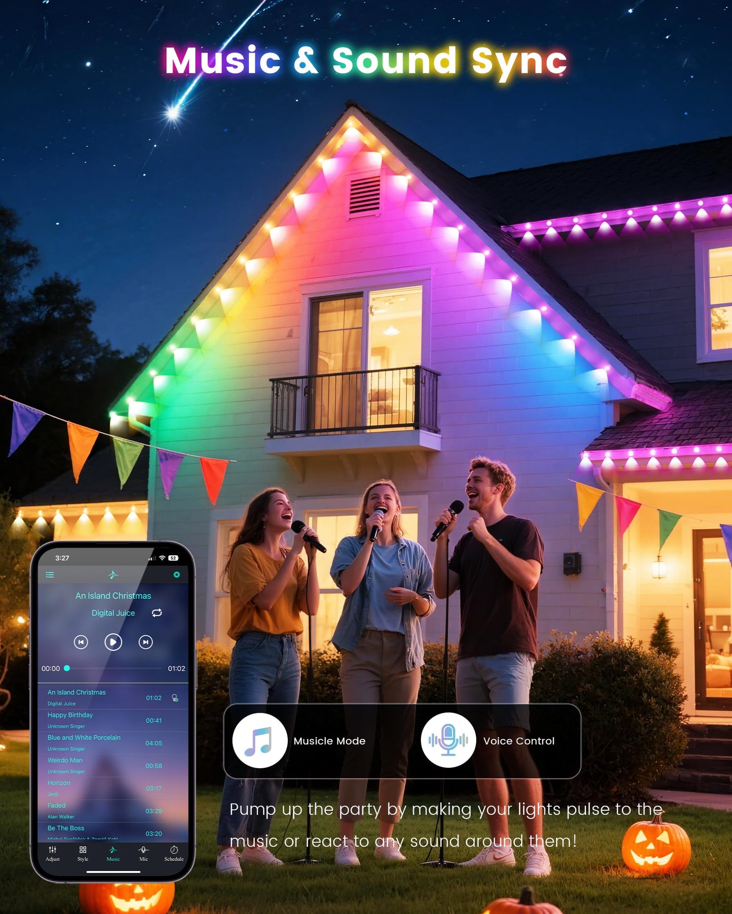 KISUFU 200ft RGB+CCT Permanent Outdoor Lights for House, 24V 60W IP67 Outdoor Ground Lights, 60-Pack Pathway Light for Valentine Christmas Garden Yard Walkway