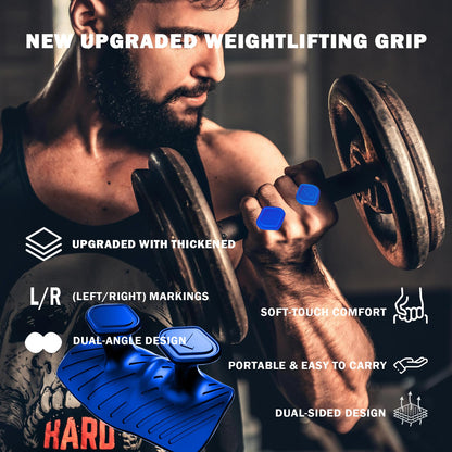 ARWROS Upgraded Anti-Slip Workout Grips - Widened and Thickened Rubber Hand Protector Ryptfit Grips for Weightlifting, Pull-ups, Gym Training and Workouts, for Men and Women (Blue)