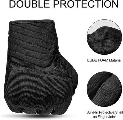 Breathable Mesh Motorcycle Gloves - Touchscreen with TPR Palm Pad & Hard Knuckles