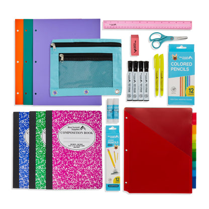 Blue Summit Elementary School Supply Box, 4th, 5th Grade School Supplies Set, for Elementary Supply, Bulk 44 Piece Box