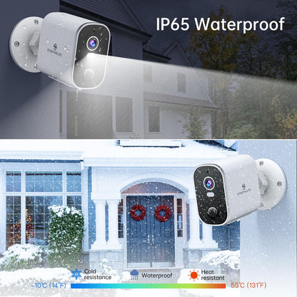 Security Cameras Wireless Outdoor 2K: Battery Powered WiFi Camera with AI Motion Detection for Home - Color Night Vision Spotlight Siren Alarm 2-Way Talk IP65 Waterproof Cloud TF Storage 2-Pack