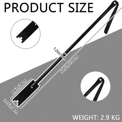 WILLBOND 51.2 Inch Multi-Faceted Ice Chisel with PVC Handle Head Design Ice Picks for Breaking Fishing (Black)