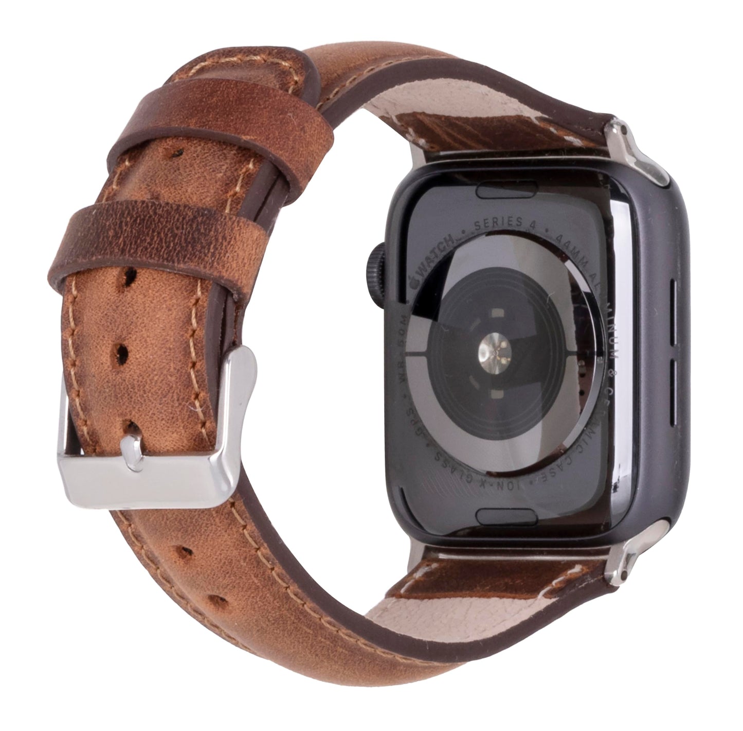 benvato Premium Handmade Leather Watch Band for Apple Watch Ultra 3 2 1 & SE 3 2 1 & Series 11 10 9 8 7 6 5 4 3 2 1 fits 49mm 46mm 45mm 44mm (Saddle Brown w/Silver Connector&Clasp)