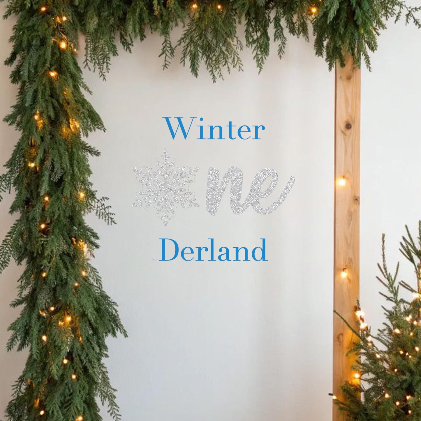 Capiont Winter Onederland Decal - Christmas 1st Birthday Snowflake Backdrop Sticker, Snowflake Themed Decor Wall Stickers for Party/Anniversary/Balloon Arch/Background (Winter Onederland)