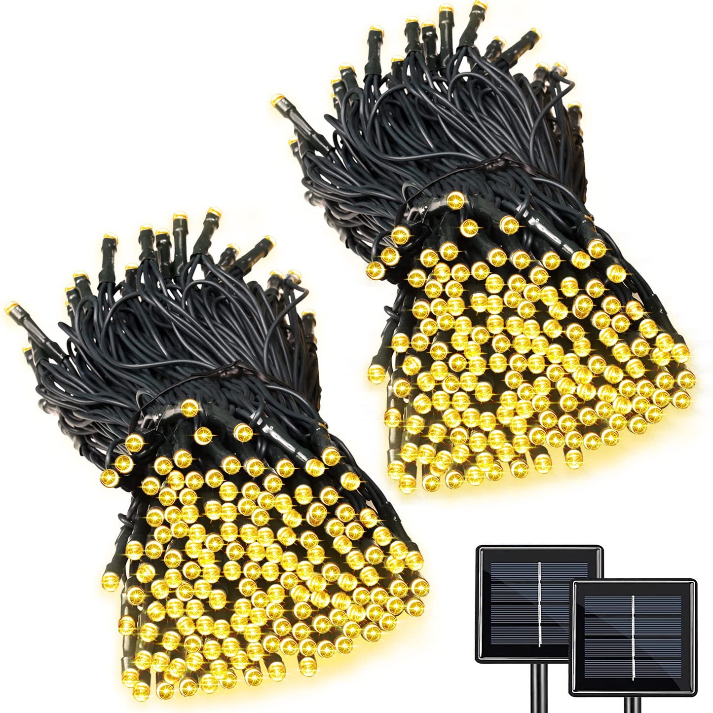 LALAPAO 2 Pack Super-Long Solar String Lights Total 170Ft 480 LED 8 Modes Solar Powered Outdoor Waterproof Christmas Fairy Lights for Xmas Tree Garden Lawn Home Wedding Party Decor(Warm White)