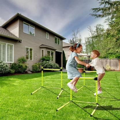 3PC Adjustable Hurdles with 3 Carring Bags, Detachable Agility Training Equipment with Scale, Football Practice Hurdle, Indoor & Outdoor Jumping Speed Hurdles for Athletes, Soccer, Basketball