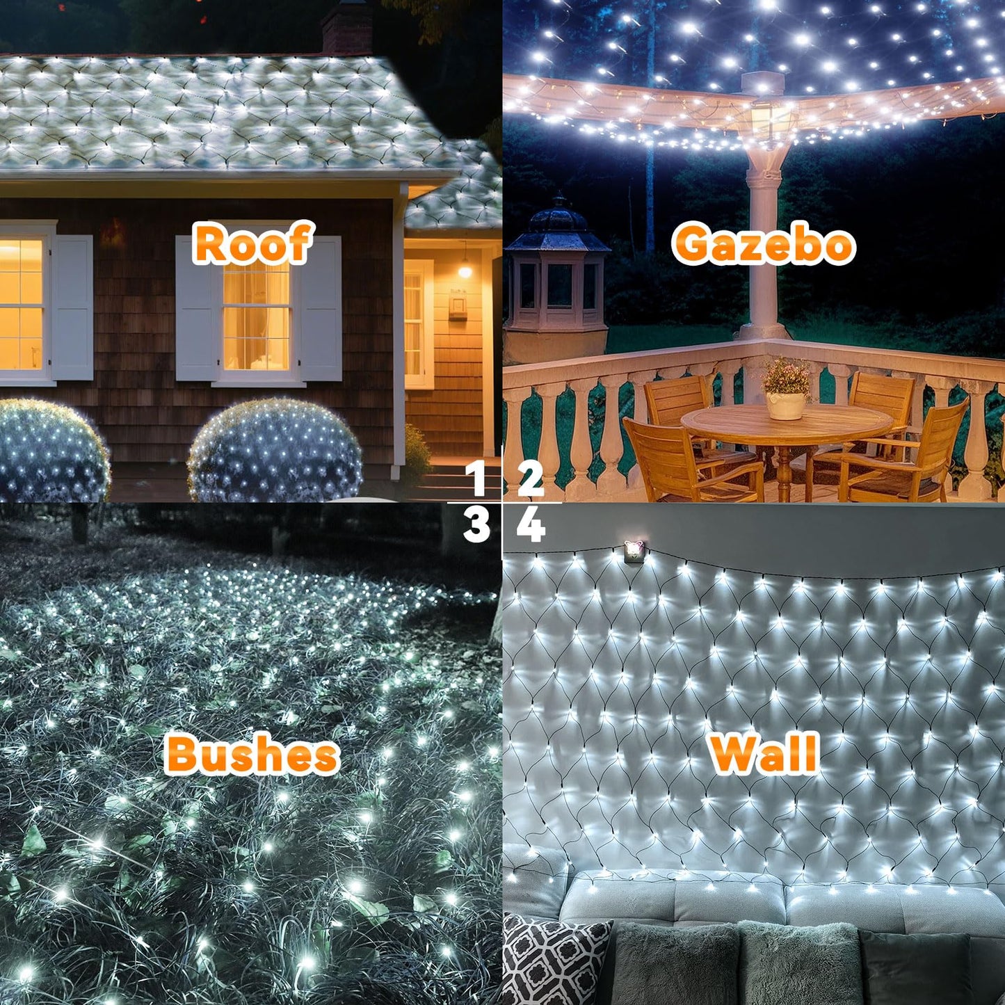 LitHome 21FT x 5FT Christmas Net Lights Outdoor Mesh Lights, 360 LED Cool White Christmas Net Light 8 Modes, Connectable Giant Mesh Light Waterproof Green Wire for Bushes Tree Garden Party Decor
