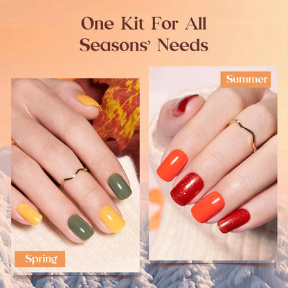 Beetles Press on Nails Kit 720Pcs 24 Colors, Press on Nails Short Almond Glossy Matte Glitter With Nail Glue & Nail Tabs Stickers, Natural Fit Lightweight Fake Nails Kit Art For Women Girls