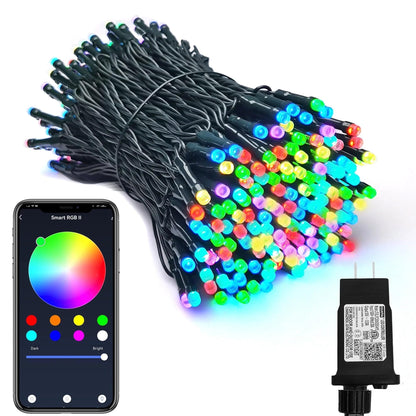 PMS Smart WiFi LED Christmas Lights, APP-Controlled RGB Fairy String Lights, Ideal for Xmas Tree, Garden, Home, Party, Halloween Festival Deco (99ft-300LED)