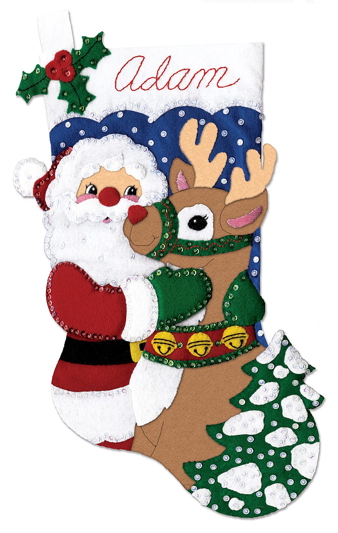 Design Works Crafts Santa & Deer Felt Stocking Kit