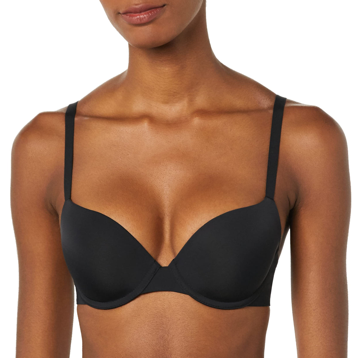 Amazon Essentials Women's Demi Cup Microfiber Bra with Adjustable Straps, Pack of 2