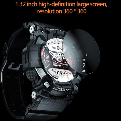 AOSLSI Watch Compass, Altimeter Barometer Thermometer Temperature, Pedometer Watch, Watch Compass, Altimeter Barometer Thermometer Temperature, Pedometer WArmy Waterproof Outdoors Sport Digital Watch for Men, Black