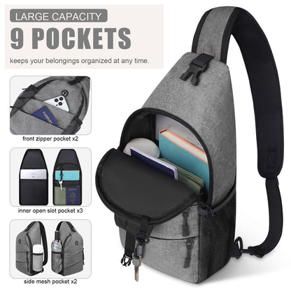 Crossbody Bags for Women Men Trendy Sling Bag Bakpack Casual Chest Bag with Convertible Shoulder Strap