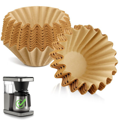 Basket Coffee Filters Compatible with OXO Coffee Maker, 100 Pcs Brown Unbleached Disposable Filter Paper for OXO 8 Cup Single-Serve Brew Basket