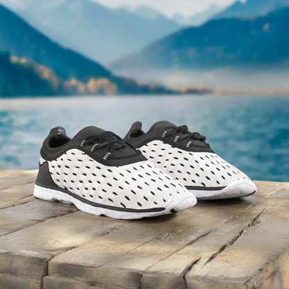 DOUSSPRT Men's Water Shoes Quick Drying Sports Aqua Shoes White Size 10