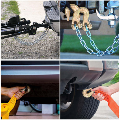 Lechansen 1/4" G80 Grab Hook, 10 Pack 1/4" Grade 80 Clevis Grab Hook Heavy Duty, G80 Tow Hook 1/4inch Chain Hook for Transport Chain, Trailer Safety Chain, Load Binder, 3,300 Lbs Working Load Limit