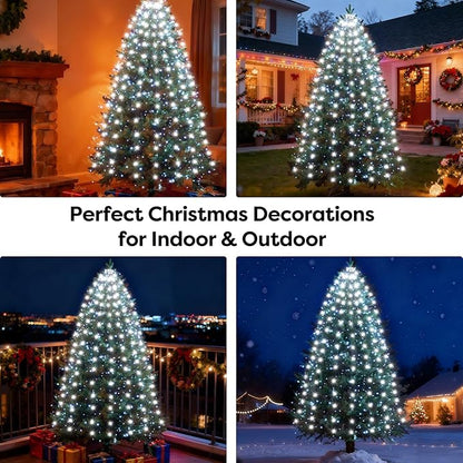 Christmas Tree Lights with Remote 400 LEDs Christmas Lights for Tree with 8 Lighting Modes, Timer and Memory Function, Indoor Outdoor String Lights for 6 ft-10 ft Xmas Tree Decorations(CoolWhite)