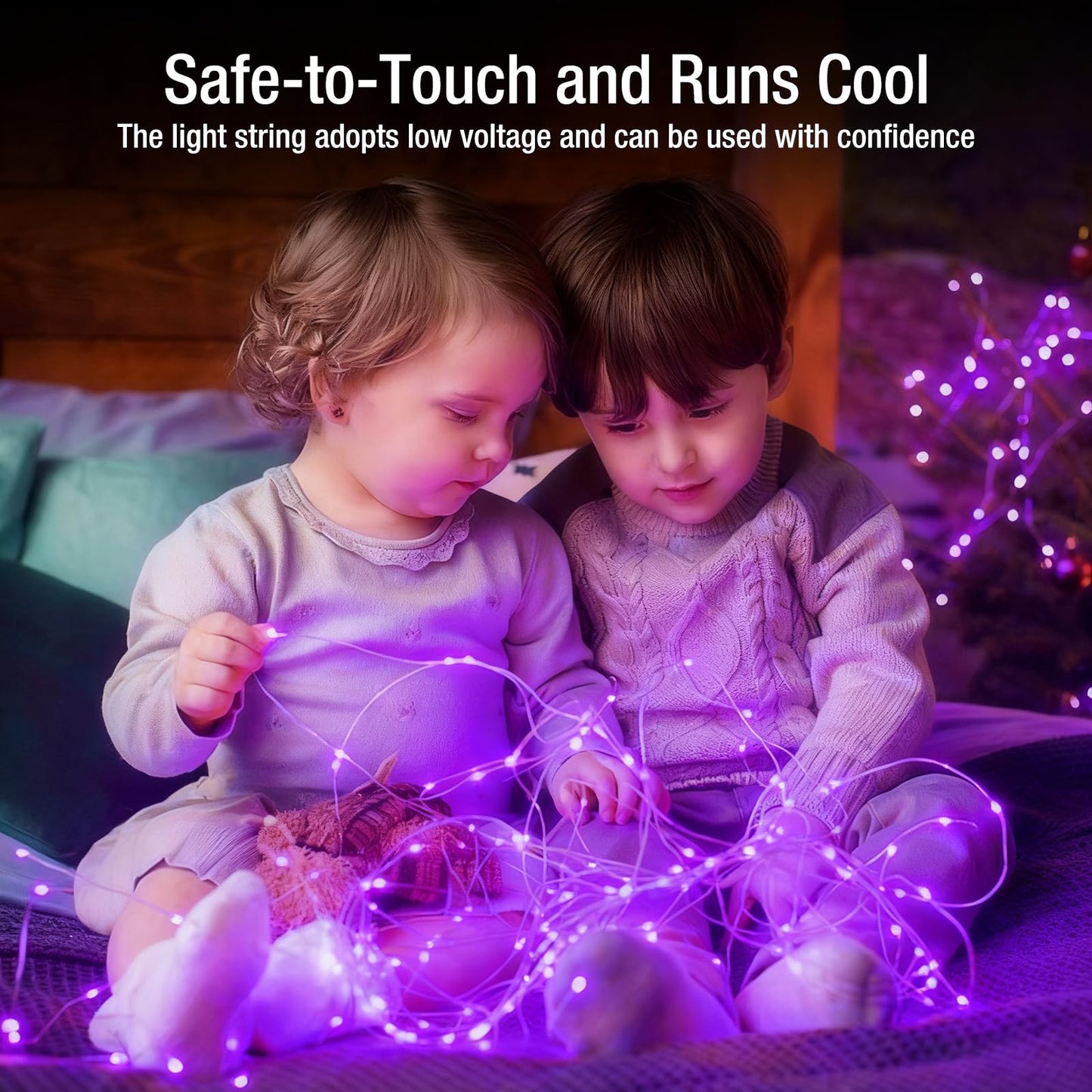 Fairdeer 12 Pack Fairy Lights Battery Operated - 7ft 20 Led Twinkle Lights 3 Modes, Bulk Mini String Lights Waterproof for Halloween Holiday Mason Jars DIY Party Decoration Christmas-Purple