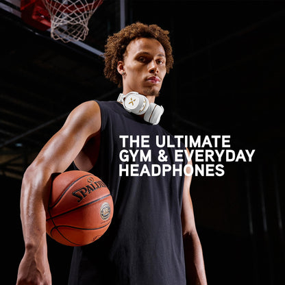 BlueAnt Pump X Wireless Over-Ear Headphones, Bluetooth, Powerful Bass, Active Noise Cancelling & Transparency Mode, Interchangeable Ear Cups, All-Day Comfort for Gym and Training, Black/Silver