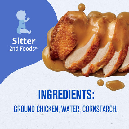 Gerber Stage 2, Chicken and Gravy Jar, Baby Food, Mealtime Poultry Puree, 10-Pack