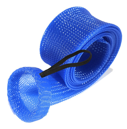Reaction Tackle Rod Socks, Fishing Rod Sleeves and Covers for Spinning and Casting Rods, Breathable Mesh Rod Protectors with Elastic Band - Casting / Point End / 1.25" x 67" Blue (2-Pack)