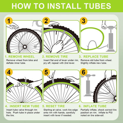 16 Inch Bike Tube 4 Pack with 2 Tire Levers, Premium Bike Tire Tube Fit 16''x 1.75/1.95/2.10/2.125, Schrader Valve Bicycle Tubes for Most 16'' Kids Bikes by Hydencamm
