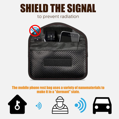 4 Pieces Faraday Bags Phone for Key Fob Protector Car RFID Signal Blocking GPS Anti-tracking Faraday Pouch Shielding Wallets for Cell Phone Privacy Card Protection(Carbon Fiber)