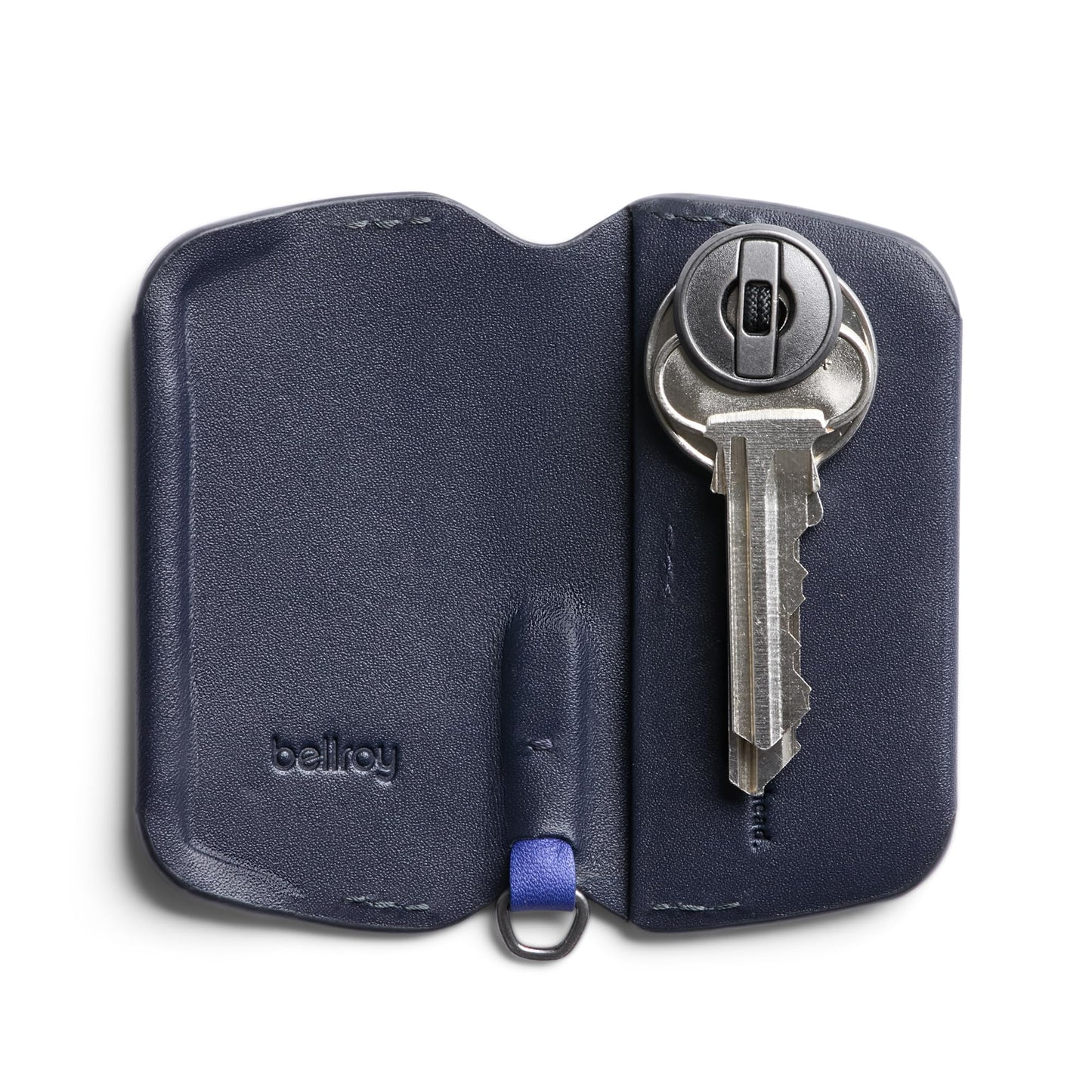 Bellroy Key Cover – Third Edition (Leather Key Holder, Holds 2 – 4 Keys) - Navy
