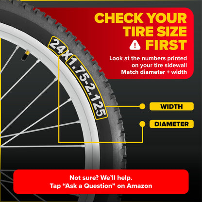 Ultraverse 24" Bike Inner Tubes 24 x 1.75, 1.95, 2.10, 2.125 – Butyl Rubber Bicycle Tubes with Schrader Valve – Compatible with Cruiser, City, Kids, BMX & Mountain Bikes – Set of 2