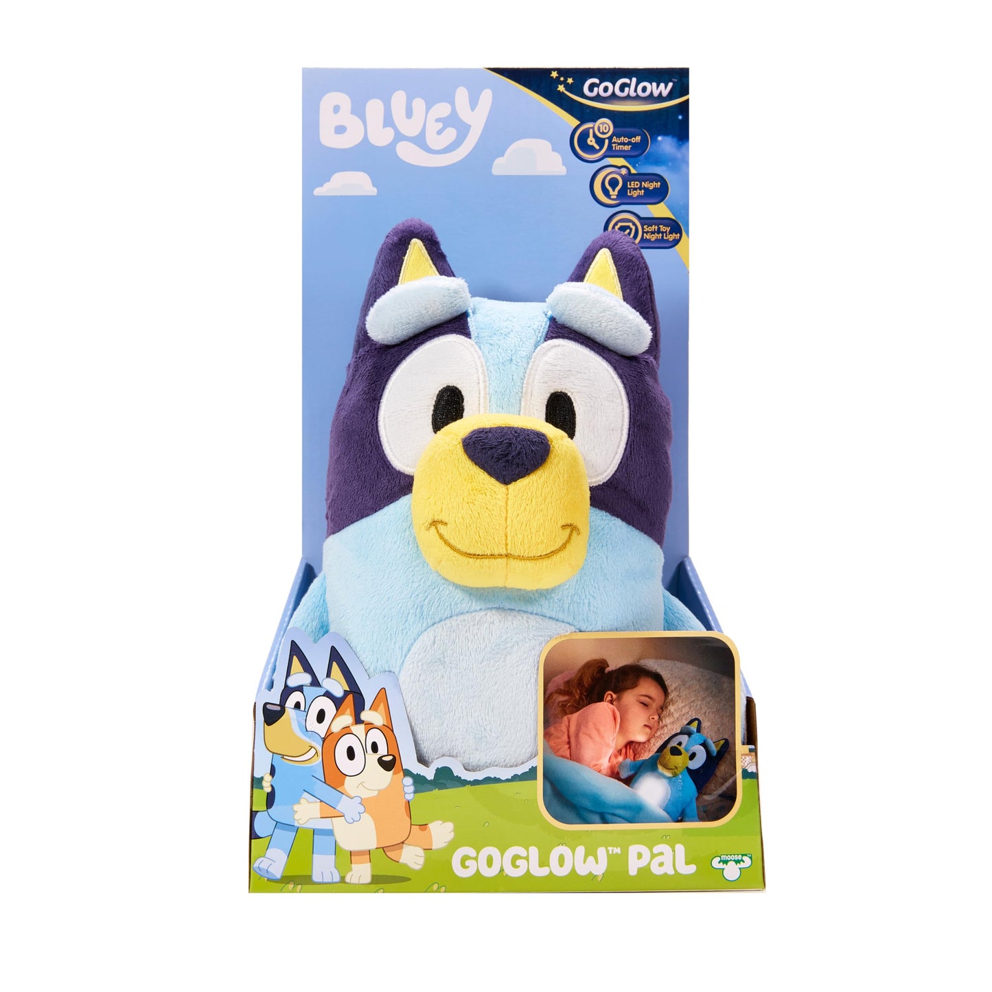 Bluey Goglow Pal Light Up Nightlight, 2-in-1 Interactive Snuggly Toddler Light, Soothing Night Light for Kids of Ages 2+