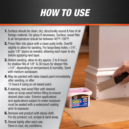 DAP Plastic Wood-X with DryDex Wood Filler, Natural, 16 Oz (7079800542)